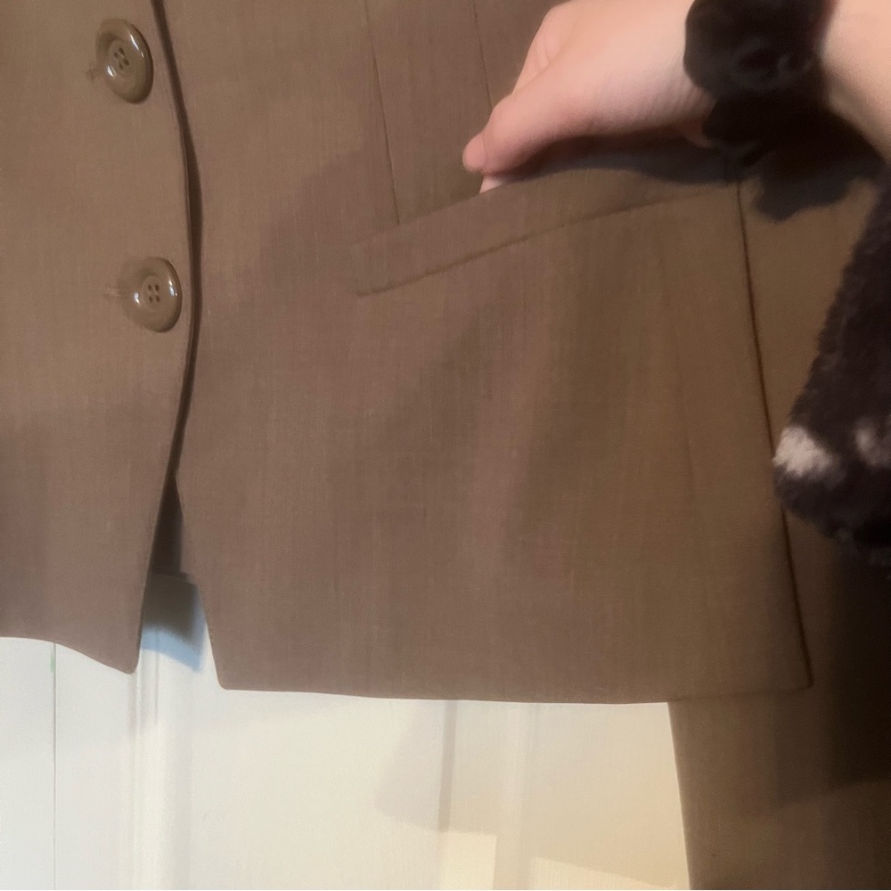 Lafayette 148 Tan Beige Wool Blazer 14 Large Button Down - Picture 4 of 11